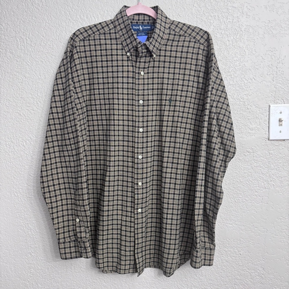 Ralph Lauren Blake Plaid Button Down Shirt Men’s L | 100% Cotton Classic Fit